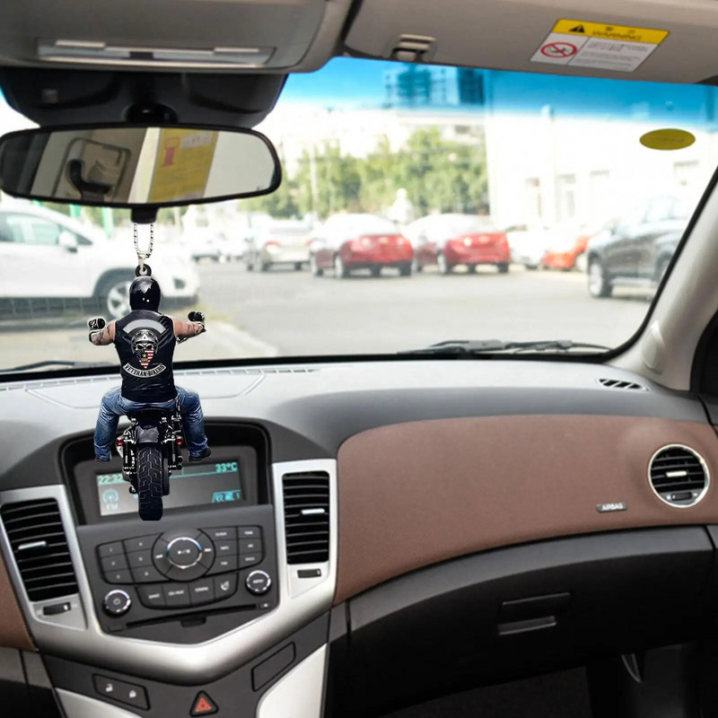 2D privjesak vozača motocikla Automobilski retrovizor Viseći privjesak Ukrasni ukrasi Potrepštine za uređenje interijera automobila