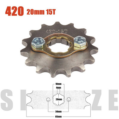 420# 20mm 10 11 12 13 14 15 16 17 18 19 Zobu priekšējais dzinēja zobrats Dirt Pit Monkey Dax Bike Go Kart ATV kvadraciklam