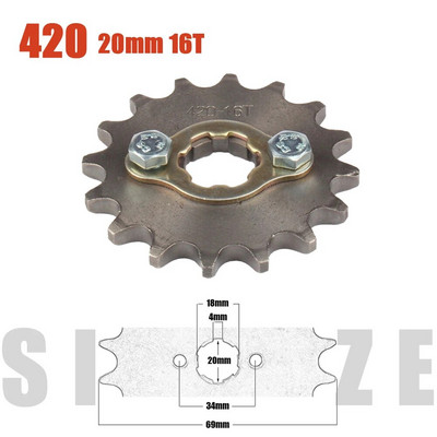 420# 20mm 10 11 12 13 14 15 16 17 18 19 Zobu priekšējais dzinēja zobrats Dirt Pit Monkey Dax Bike Go Kart ATV kvadraciklam