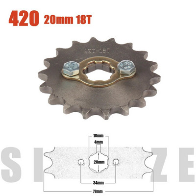 420# 20mm 10 11 12 13 14 15 16 17 18 19 Zobu priekšējais dzinēja zobrats Dirt Pit Monkey Dax Bike Go Kart ATV kvadraciklam