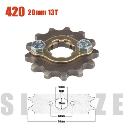 420# 20mm 10 11 12 13 14 15 16 17 18 19 Zobu priekšējais dzinēja zobrats Dirt Pit Monkey Dax Bike Go Kart ATV kvadraciklam