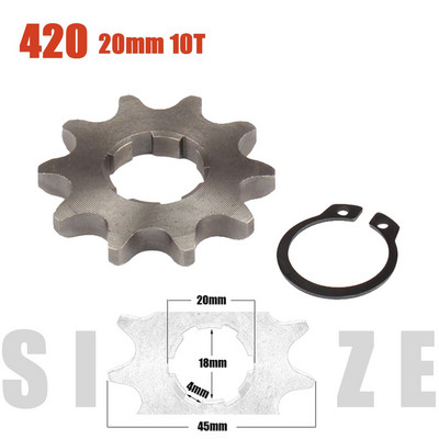 420# 20mm 10 11 12 13 14 15 16 17 18 19 Zobu priekšējais dzinēja zobrats Dirt Pit Monkey Dax Bike Go Kart ATV kvadraciklam