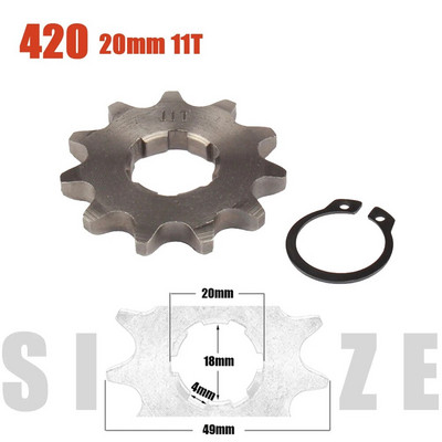 420# 20mm 10 11 12 13 14 15 16 17 18 19 Zobu priekšējais dzinēja zobrats Dirt Pit Monkey Dax Bike Go Kart ATV kvadraciklam