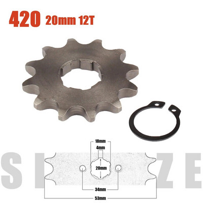 420# 20mm 10 11 12 13 14 15 16 17 18 19 Zobu priekšējais dzinēja zobrats Dirt Pit Monkey Dax Bike Go Kart ATV kvadraciklam