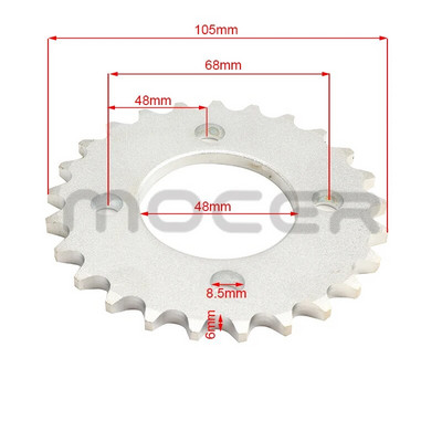 Mootorratta 420/428 kett, 25T hammas 48MM tagumine ketiratas, sobib 110cc 125cc 140cc Pit Dirt Bike ATV Go Kart Buggy Quad Bike jaoks