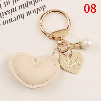 Nahast südamest võtmehoidja metallist pärlitest südamest armastuse auto võtmehoidja naistele tüdrukutele võlukott Ripats Peoehted Kingitus autotarvikud