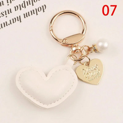 Nahast südamest võtmehoidja metallist pärlitest südamest armastuse auto võtmehoidja naistele tüdrukutele võlukott Ripats Peoehted Kingitus autotarvikud