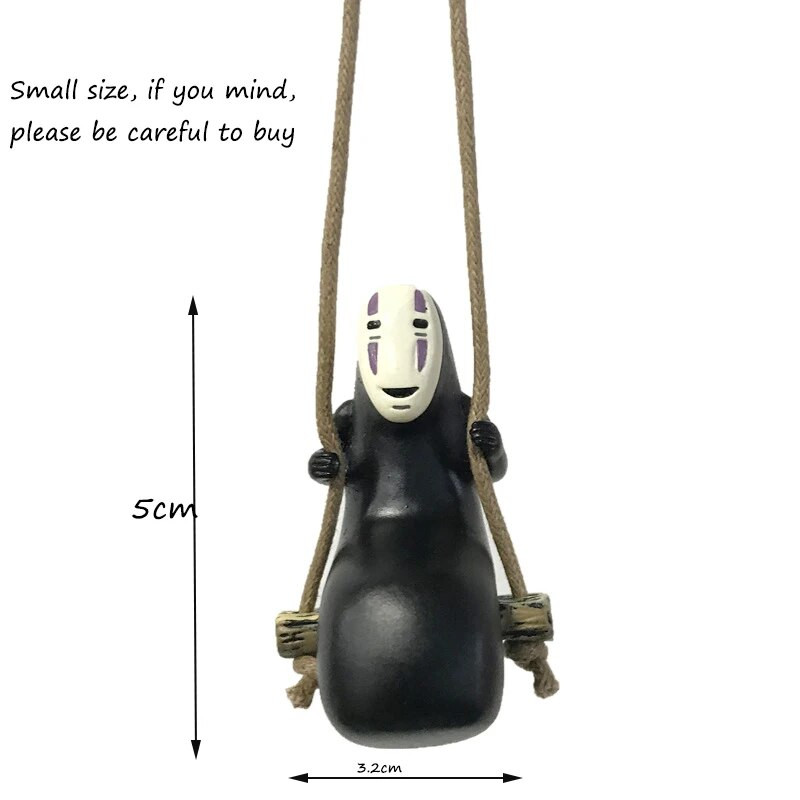 Jauki anime automašīnu rotājumi bez sejas, vīriešu automašīnas kulons atpakaļskata spogulis dzimšanas dienas dāvanu auto dekorācijas piederumi