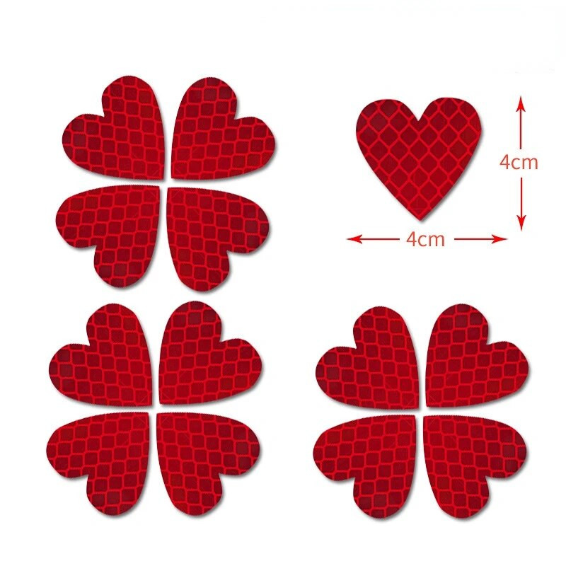 12 komada/set Auto Vanjski automobil u obliku srca Univerzalni sigurnosni znak upozorenja Reflektirajuća traka Motocikl Bicikl Reflektirajuće naljepnice za automobil