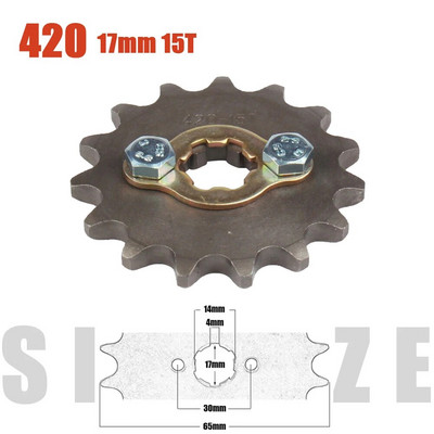 420# 17mm 10 11 12 13 14 15 16 17 18 19 Zobu priekšējais dzinēja zobrats priekš Z50 CRF50 Dirt Pit Bike Monkey ATV Quad motocikla ķēde