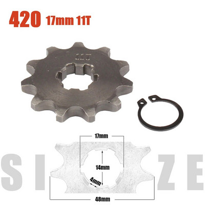 420# 17mm 10 11 12 13 14 15 16 17 18 19 Zobu priekšējais dzinēja zobrats priekš Z50 CRF50 Dirt Pit Bike Monkey ATV Quad motocikla ķēde