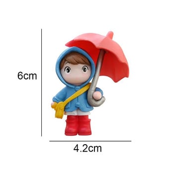 4PCS Cute Umbrella Coupre Couple Car Εσωτερική Διακόσμηση Φιγούρες δράσης Αυτόματος καθρέφτης οπισθοπορείας Διακοσμητικά ταμπλό για αξεσουάρ αυτοκινήτου