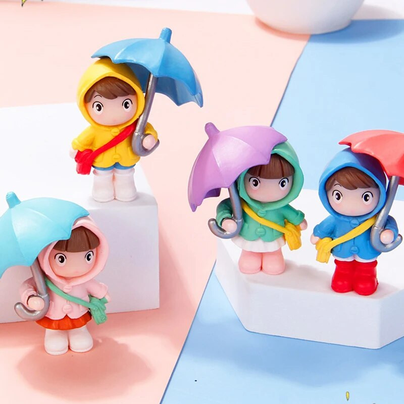 4 tk armsad vihmavarjud paarile auto sisekujundusega tegevusfiguurid auto tahavaatepeegli armatuurlaua kaunistused autotarvikute jaoks