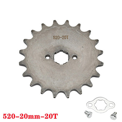 Priekšējais dzinēja zobrats 520# Ķēde 20mm 10t 11T 12t 13T 14T 15t 16t 17T 18t 19T zobi, 50cc līdz 125cc bezceļa velosipēda visurgājējam