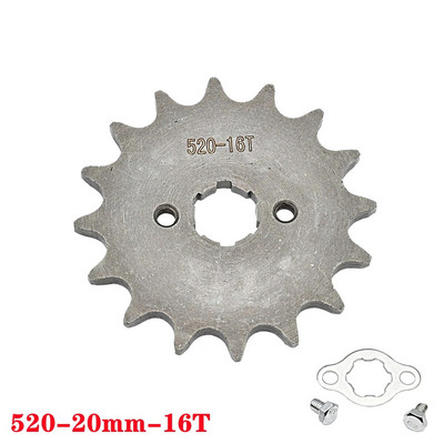 Priekšējais dzinēja zobrats 520# Ķēde 20mm 10t 11T 12t 13T 14T 15t 16t 17T 18t 19T zobi, 50cc līdz 125cc bezceļa velosipēda visurgājējam