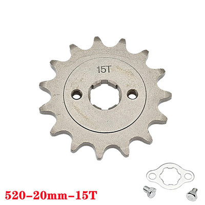 Priekšējais dzinēja zobrats 520# Ķēde 20mm 10t 11T 12t 13T 14T 15t 16t 17T 18t 19T zobi, 50cc līdz 125cc bezceļa velosipēda visurgājējam
