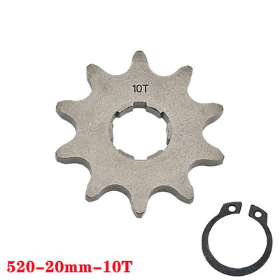 Priekšējais dzinēja zobrats 520# Ķēde 20mm 10t 11T 12t 13T 14T 15t 16t 17T 18t 19T zobi, 50cc līdz 125cc bezceļa velosipēda visurgājējam