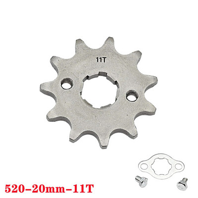 Priekšējais dzinēja zobrats 520# Ķēde 20mm 10t 11T 12t 13T 14T 15t 16t 17T 18t 19T zobi, 50cc līdz 125cc bezceļa velosipēda visurgājējam