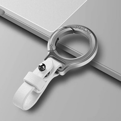 Cinka sakausējuma ādas atslēgu piekariņš automašīnas atslēgu turētājs Pārnēsājams karabīnes jostasvietas sprādzes, izturīgas mazas atslēgu piekariņi vīriešiem sievietēm dāvana