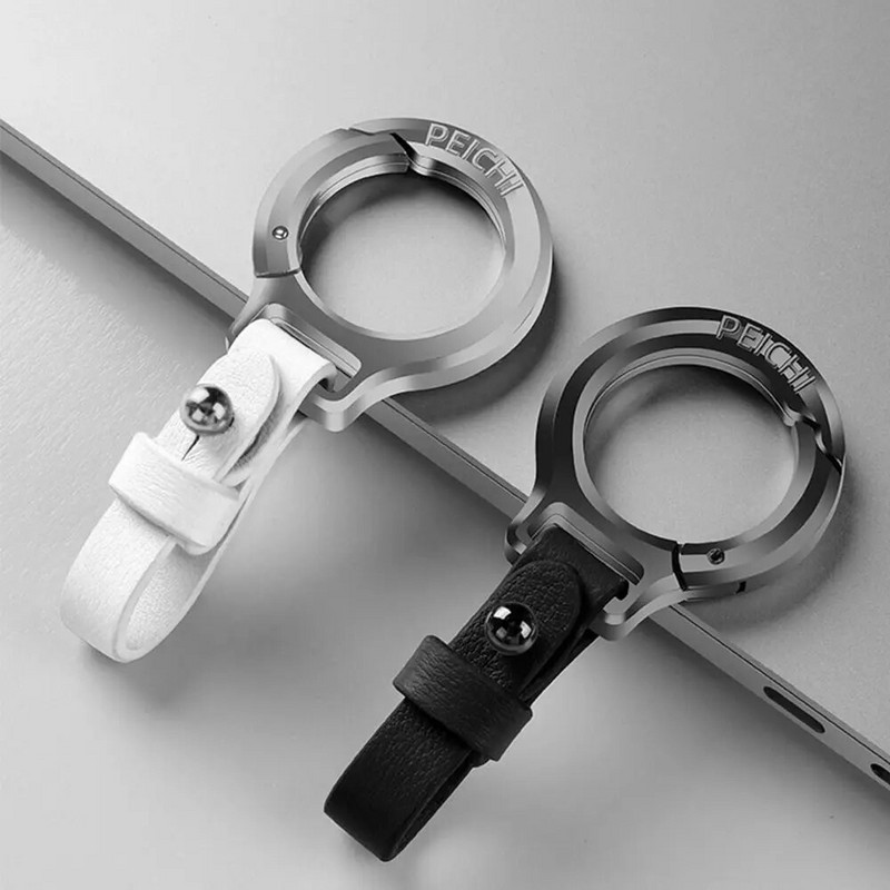 Cinka sakausējuma ādas atslēgu piekariņš automašīnas atslēgu turētājs Pārnēsājams karabīnes jostasvietas sprādzes, izturīgas mazas atslēgu piekariņi vīriešiem sievietēm dāvana