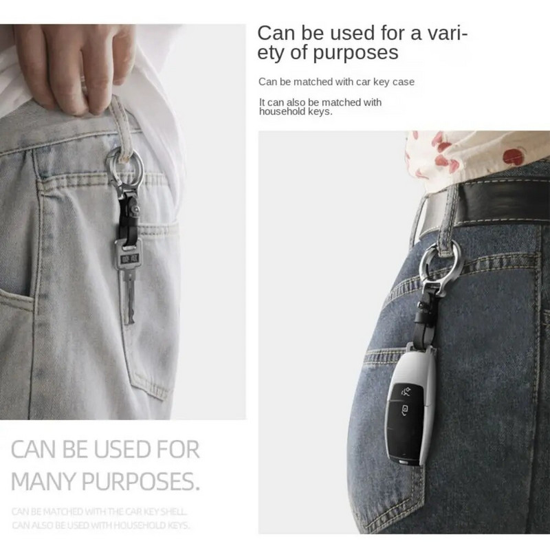 Cinka sakausējuma ādas atslēgu piekariņš automašīnas atslēgu turētājs Pārnēsājams karabīnes jostasvietas sprādzes, izturīgas mazas atslēgu piekariņi vīriešiem sievietēm dāvana