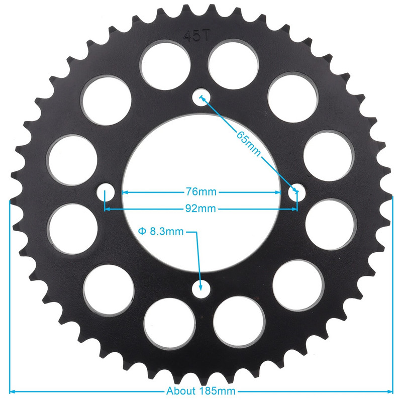 1 gab. 76 mm 420/428 45T zobu aizmugurējās ķēdes zobrata zobrats Dirt Pit Bike motociklam