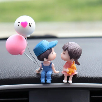 Διακόσμηση αυτοκινήτου Χαριτωμένα ζευγάρια κινουμένων σχεδίων Δράση Φιγούρες Φιγούρες Μπαλόνι Στολίδι Αξεσουάρ ταμπλό αυτοκινήτου εσωτερικού χώρου για δώρα για κορίτσια