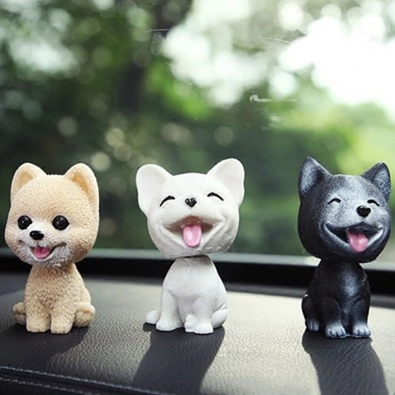 Kratot galvu Dog Ornament Sveķu Jauki Bobblehead rotājums Līgošana Kratot galvu, lelles Dāvana automašīnas interjeram mājas istaba