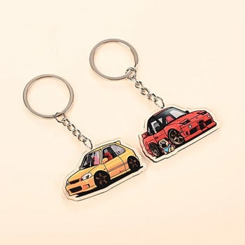 JDM Car Keytags Каишка Keychian Emblem Acrylic Racing JDM Car Keychain Ключодържател със стоманена пружинна скоба Канап за Toyota Honda