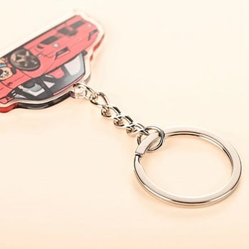 JDM Car Keytags Каишка Keychian Emblem Acrylic Racing JDM Car Keychain Ключодържател със стоманена пружинна скоба Канап за Toyota Honda