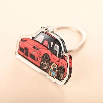 JDM Car Keytags Каишка Keychian Emblem Acrylic Racing JDM Car Keychain Ключодържател със стоманена пружинна скоба Канап за Toyota Honda