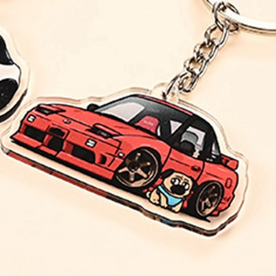 JDM auto võtmehoidjad rihm võtmehoidja embleem akrüül võidusõidu JDM auto võtmehoidja terasest vedruklambriga kaelapael Toyota Honda jaoks