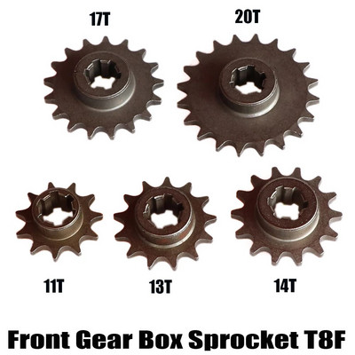 Priekšējā ātrumkārbas zobrats T8F 11 13 14 17 20T 20 zobu zobrats 47cc 49cc Minimoto Mini Dirt Pit Mopēda motorolleram