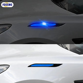 4 gab. Automašīnas stila atstarojošas sloksnes Bufera aizsargs Oglekļa šķiedras korpusa drošības brīdinājuma uzlīme Pretskrāpējumu lente Automātiskās uzlīmes