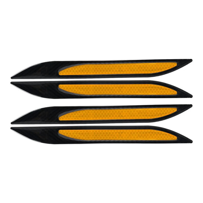 4 gab. Automašīnas stila atstarojošas sloksnes Bufera aizsargs Oglekļa šķiedras korpusa drošības brīdinājuma uzlīme Pretskrāpējumu lente Automātiskās uzlīmes