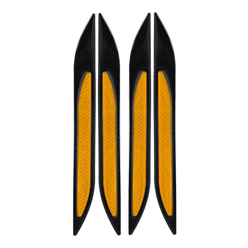 4 gab. Automašīnas stila atstarojošas sloksnes Bufera aizsargs Oglekļa šķiedras korpusa drošības brīdinājuma uzlīme Pretskrāpējumu lente Automātiskās uzlīmes