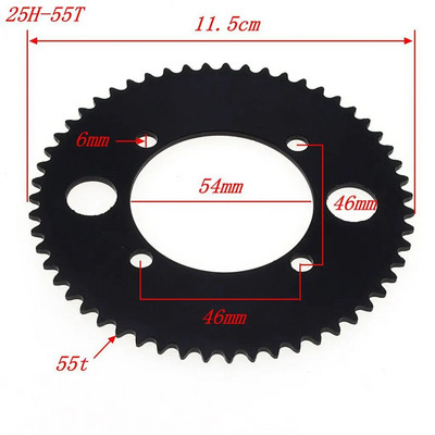 54mm 55T 80T hambaga 25H tagumise keti ketiratas 2-taktilise 47cc 49cc mootoriga Hiina mini ATV neljarattalise taskurattaga tõukeratta jaoks