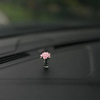 Κομψά τριαντάφυλλα στολίδι παραθύρου κεντρικής κονσόλας αυτοκινήτου mini cure αξεσουάρ αυτοκινήτου γυναικεία προσωπικότητα αυτοκινήτου όμορφα στολίδια εσωτερικού χώρου