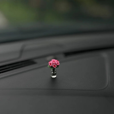 Ilusad roosid auto keskkonsooli akna ornament mini ravi autotarvikud daamid auto isikupära kaunid interjööri kaunistused
