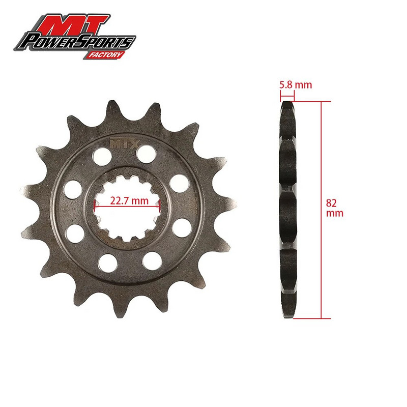 Za Kawasaki KX450 F 2006-2018 KX450 KLX450 R 2008-2020 Prednji lančanik motocikla 520 lanaca Puni čelični prednji lančanici