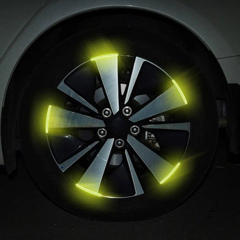 Светлоотражателен стикер за джанта на автомобилна гума Предупредителна лента за нощна безопасност Мотоциклет Велосипед Автоматична главина на колелото Рефлекторни стикери Стикери 20 бр.