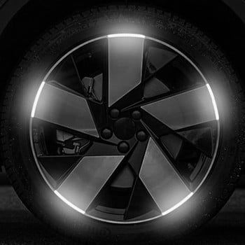 Светлоотражателен стикер за джанта на автомобилна гума Предупредителна лента за нощна безопасност Мотоциклет Велосипед Автоматична главина на колелото Рефлекторни стикери Стикери 20 бр.