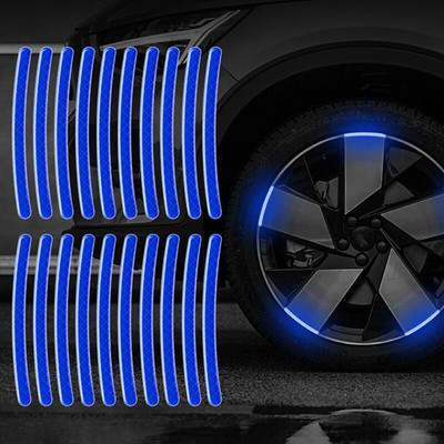 Automašīnas riepu loku atstarojoša uzlīme Nakts drošības brīdinājuma josla Motocikla velosipēda auto riteņu rumbas atstarotāja uzlīmes uzlīmes 20 gab.