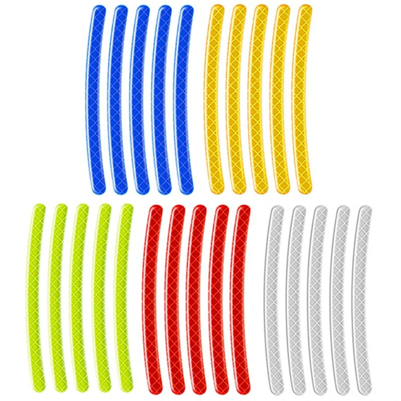 Automobilio padangų ratlankių šviesą atspindintis lipdukas nakties saugos įspėjamoji juostelė motociklo dviračio auto rato stebulės atšvaito lipdukai lipdukai 20 vnt.