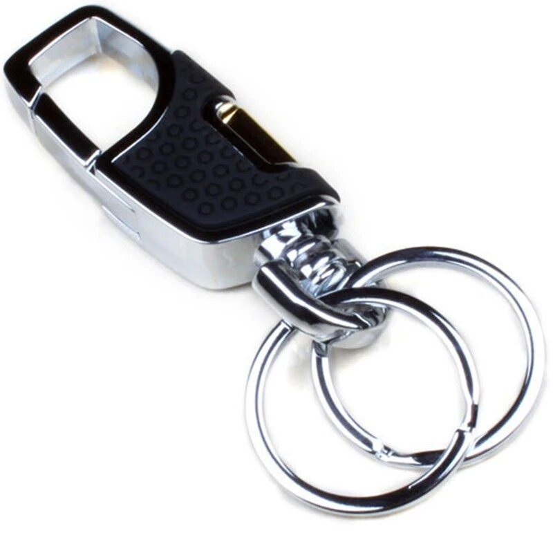 Vienkāršs dubultā slēdža atslēgu piekariņš metāla 360 grādos pagriežams atslēgu turētājs gredzeni sprādze Mode vīriešu luksusa automašīnu atslēgu piekariņi