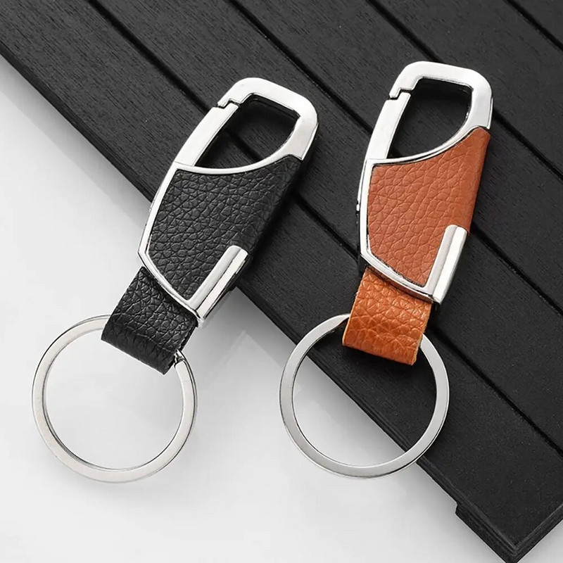 Luksuslikud nahast meeste võtmehoidjad Loominguline DIY võtmehoidja hoidik Vastupidav metallist auto kaugjuhtimispuldiga võtmehoidja meestele kingituseks mõeldud autotarvikud