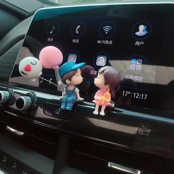 Автомобилни аксесоари, анимационни двойки кукли, сладък автомобилен екран, украса с балони, автомобилни аксесоари, подаръци за мъже и жени