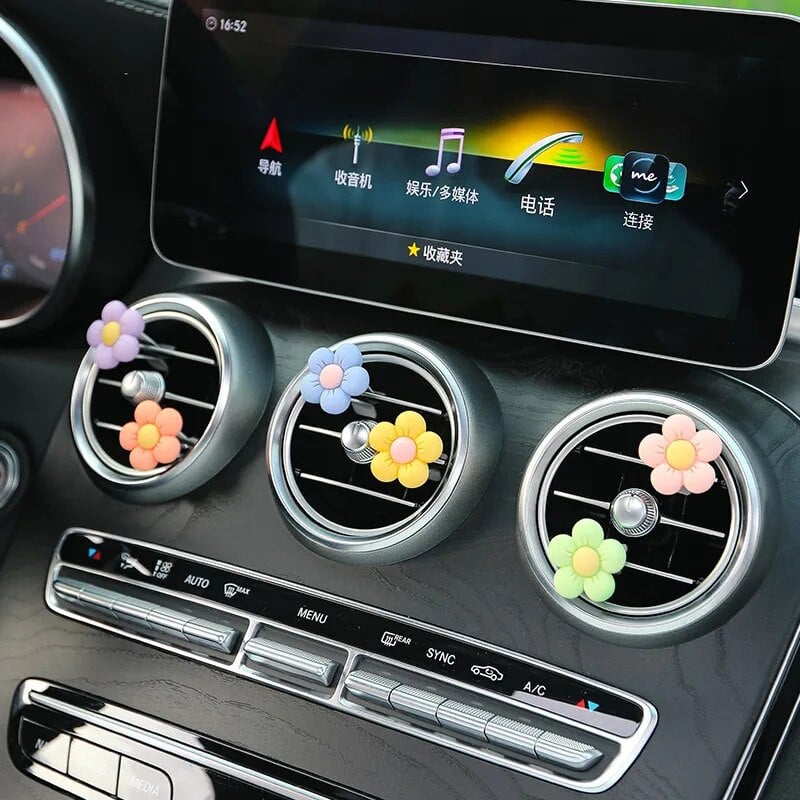 6 τεμ/Σετ λουλούδι Κλιπ εξαερισμού για έξοδο αυτοκινήτου Μικρό κλιπ κλιματιστικού μαργαρίτα Δώρο για κορίτσι για διακόσμηση αυτοκινήτου