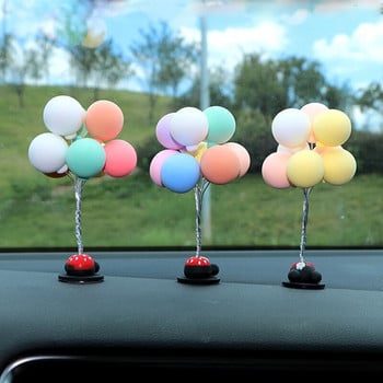 Цветни балони Орнаменти за кола Сладък мини анимационен автомобил Творчески орнаменти Декорации Аксесоари за кола за момичета Табло