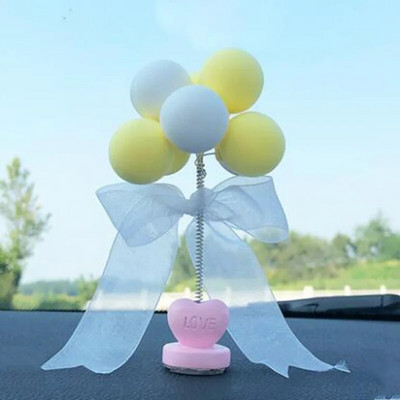 Krāsaini baloni Automašīnu rotājumi Jauki mini multfilmu auto radoši rotājumi Dekorācijas Auto piederumi meitenēm Informācijas panelis